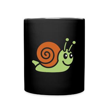 Schnecke - Tasse einfarbig - Schwarz - Vorne