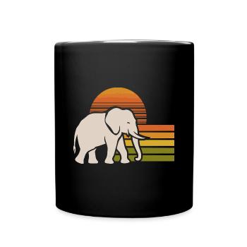 Éléphant Vintage Animal Sauvage - Mug uni - noir - Devant