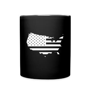 ÉTATS-UNIS Drapeau Contour symbole - Mug uni - noir - Devant