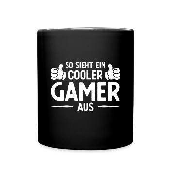SOHT EIN COOLER GAMER AUS - - Tasse einfarbig - Schwarz - Vorne