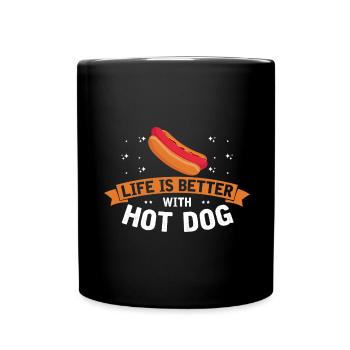 Hot Dog Love Hot Dog Pomme de terre Ketchup - Mug uni - noir - Devant