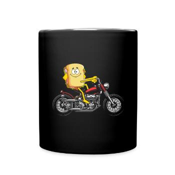 Moto motard sandwich motard vélo nourriture - Mug uni - noir - Devant