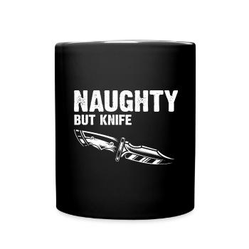 Leben ist besser mit Messer Messersammler - Tasse einfarbig - Schwarz - Vorne