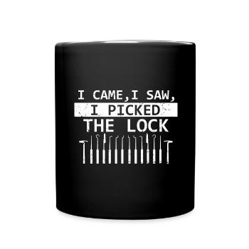 Lock Picking Locking Technician Schlossdienst Design - Full Colour Mug - black - Front