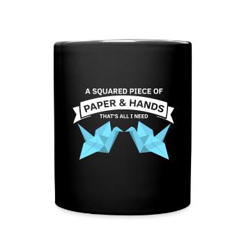 Conception d'origami Kirigami coloré - Mug uni - noir - Devant
