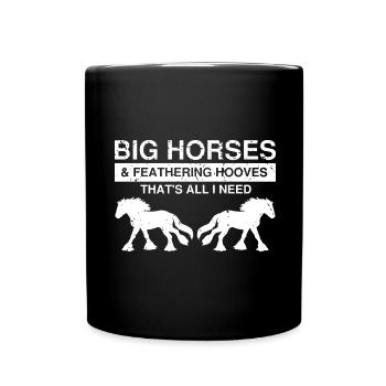 Cydesdale Reiter und Zugpferd Designs - Tasse einfarbig - Schwarz - Vorne