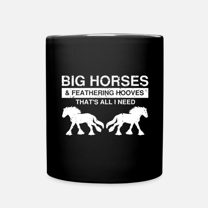 Cydesdale Rider et dessin de cheval de trait - Mug uni - noir