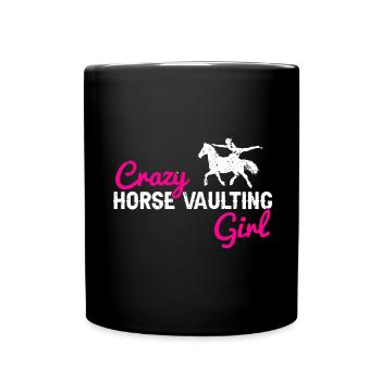 Vaulting Acrobatics Design and Equestrian Horse - Full Colour Mug - black - Front