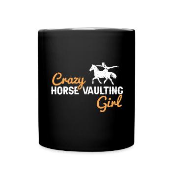 Voltigieren Design und Voltigieren Pferde Designs - Tasse einfarbig - Schwarz - Vorne