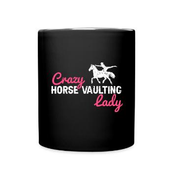 Voltigieren Design und Voltigieren Pferde Designs - Tasse einfarbig - Schwarz - Vorne