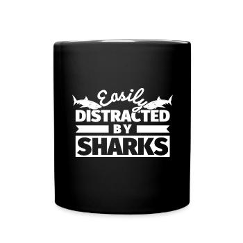 Shark funny saying Shark lover - Full Colour Mug - black - Front