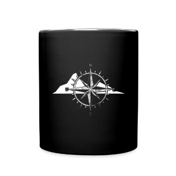 Kompass - Berg - (13) - Tasse einfarbig - Schwarz - Vorne