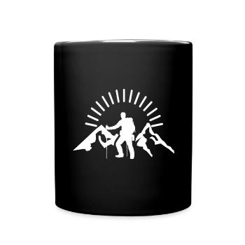 Mountains - Hiking - (7) - Full Colour Mug - black - Front