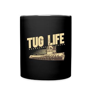 Schlepper Schleppboot Tug Life - Full Colour Mug - black - Front