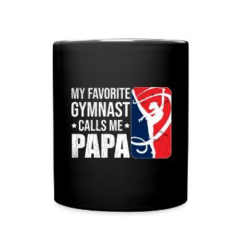 Mein Lieblingsturner Nennt Mich Papa - Tasse einfarbig - Schwarz - Vorne