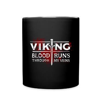 Wikingerblut - Echtes Nordmann Shirt - Tasse einfarbig - Schwarz - Vorne