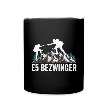 Alpenüberquerung Oberstdorf Meran E5 Fernwanderweg - Tasse einfarbig - Schwarz - Vorne