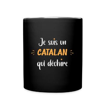 Catalan qui déchire - Mug uni - noir - Devant