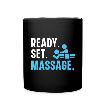 Fertig. Fertig. Massage. Therapeutin Massage-Thera - Tasse einfarbig - Schwarz - Vorne