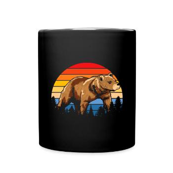 Rétro Ours brun Forêt Animal Habitant de la forêt Cadeau Ours - Mug uni - noir - Devant