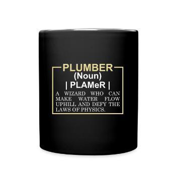 Entrée du dictionnaire Funny Plumber - Mug uni - noir - Devant