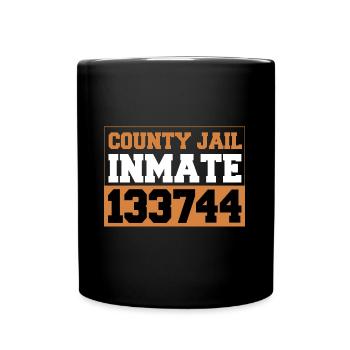County Jail Inmate Number Halloween - Full Colour Mug - black - Front