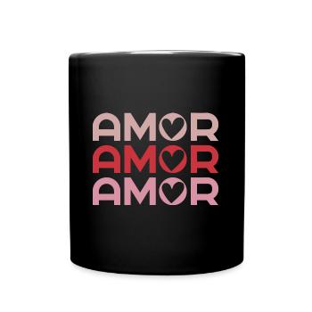 Amor Cute Valentine's Day - Full Colour Mug - black - Front
