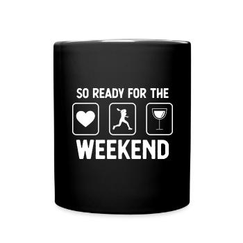 So ready pour le week-end - vins - jeux de tennis - Mug uni - noir - Devant