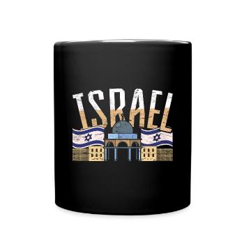 Star of David Israeli Flag Gift Israel - Full Colour Mug - black - Front