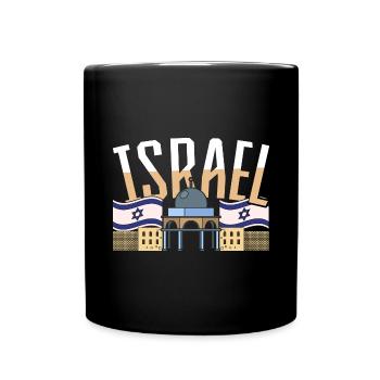 Israelische Flagge Israeli Geschenk Israel - Tasse einfarbig - Schwarz - Vorne