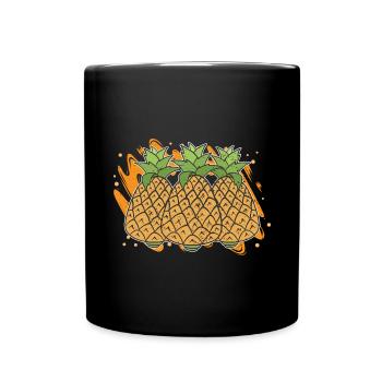 Tropische Frucht Exotisches Obst Geschenk Ananas - Tasse einfarbig - Schwarz - Vorne