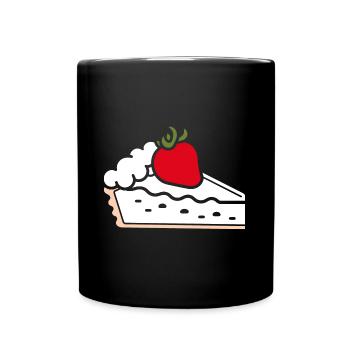 Tarte aux fraises - Mug uni - noir - Devant