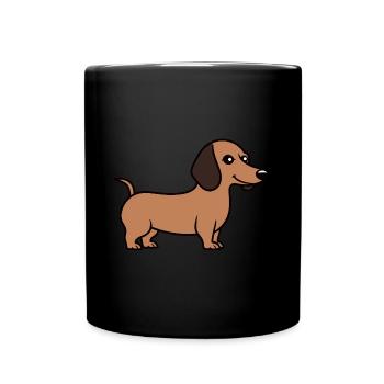 Humour chien teckel - Mug uni - noir - Devant