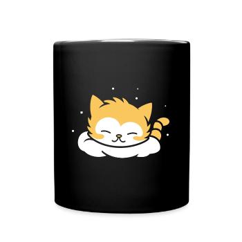 Baby Schlafende Katze - Tasse einfarbig - Schwarz - Vorne
