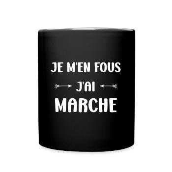 Randonné humour marche nordique - Mug uni - noir - Devant