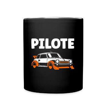 Humour pilote de rallye - Mug uni - noir - Devant