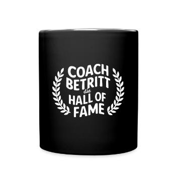 Renten-Coach Hall of Fame Geschenk Trainer Danke - Tasse einfarbig - Schwarz - Vorne