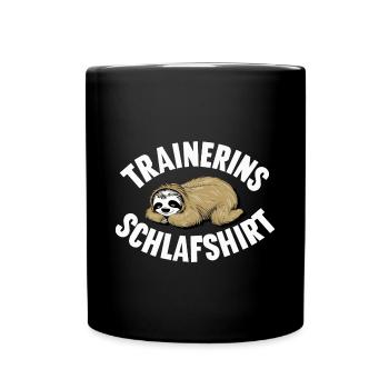 Trainerin Schlafshirt Lustige Danke Coach Fitness - Tasse einfarbig - Schwarz - Vorne