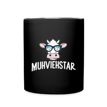 Muhviehstar Kuh Bauernhof Landwirt Geschenk - Tasse einfarbig - Schwarz - Vorne