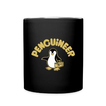 Penguineer Ingenieur Entwickler Lustig Geschenk - Tasse einfarbig - Schwarz - Vorne