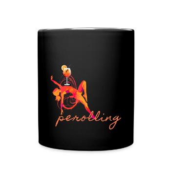 Frau, illustration, Cocktail, aperolling - Tasse einfarbig - Schwarz - Vorne