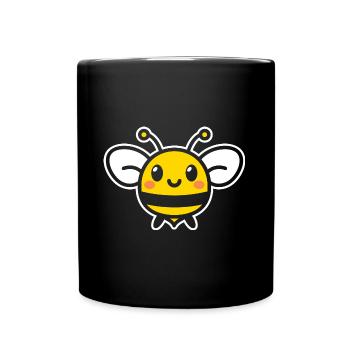 Biene - Tasse einfarbig - Schwarz - Vorne