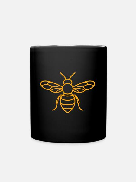 Biene - Tasse einfarbig - Schwarz