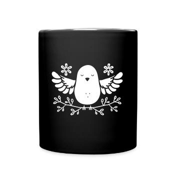 Taube - Tasse einfarbig - Schwarz - Vorne