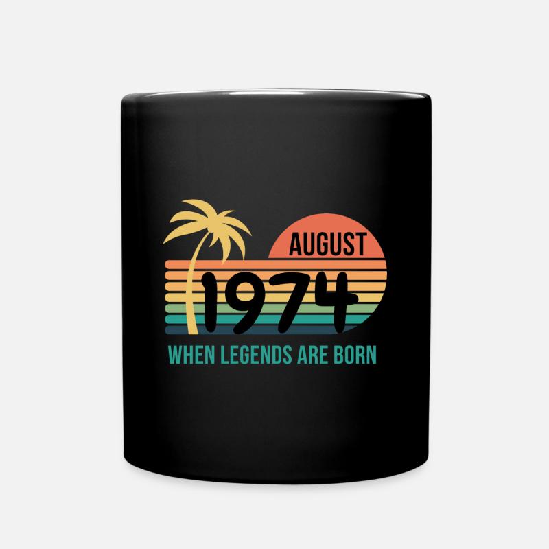 Millésime août 1974, cadeau du 50e anniversaire - Mug uni - noir