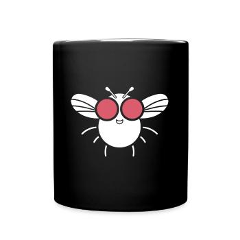 Fliegen - Tasse einfarbig - Schwarz - Vorne