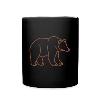 Grizzly bear cub - Full Colour Mug - black - Front