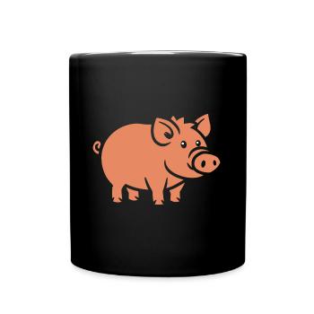 Wildschwein - Tasse einfarbig - Schwarz - Vorne