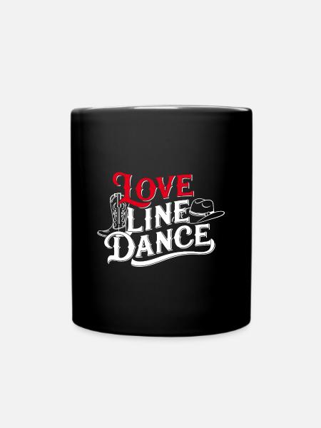 Love Line Dance ich liebe Line Dancing - Tasse einfarbig - Schwarz