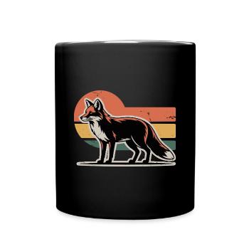 Fuchs Tier - Tasse einfarbig - Schwarz - Vorne